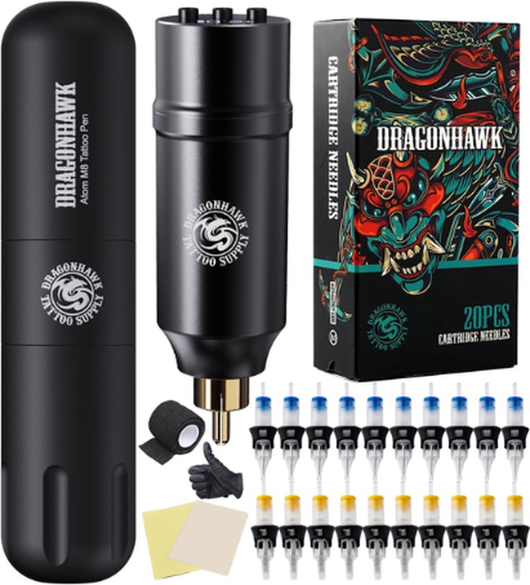 Dragonhawk Tattoo Machine Tattoo Machines Tattoo Set Tattoo Pen Tattoo Kit Tattoo Naalden Tattoo Kit Voor Beginners Tattoo Machine Beginner Set Tattoo Gun Zwart