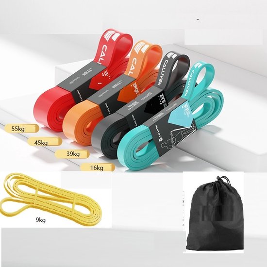 Theraband Set weerstandsbanden, professionele latex elastische banden voor boven- en onderlichaam en kernoefeningen, fysiotherapie, lagere pilates, thuistrainingen en revalidatie, 5 voet, blauw en