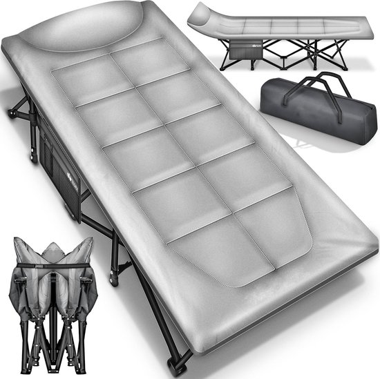 Foto: Sens design veldbed kampeerbed campingbed stretcher grijs 210 cm