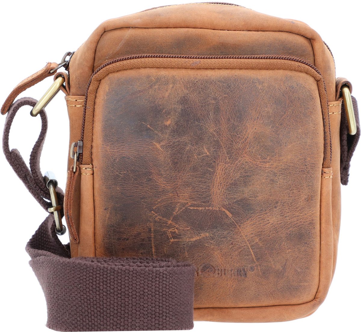 GREENBURRY Leren schoudertas Vintage Travel - 1 Crossbody Bag Brown bruine