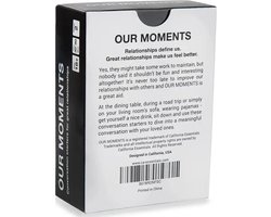 Our Moments - Couples editie - Gesprek starter - Party Game - Leer elkaar beter kennen - Eerste date - Spannende vragen - Daag jouw partner uit - Relatie booster - Gesprekstof - Ken je partner - Liefde - A2.5