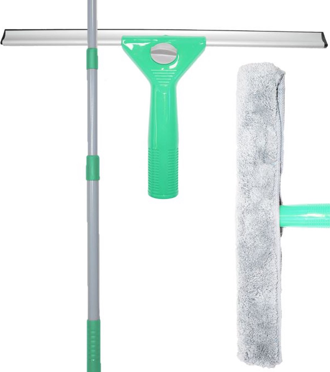 Goedkoopste Aqua Laser Raamwisserset | complete set raamwissers | raamwisser met telescopische steel 130 cm