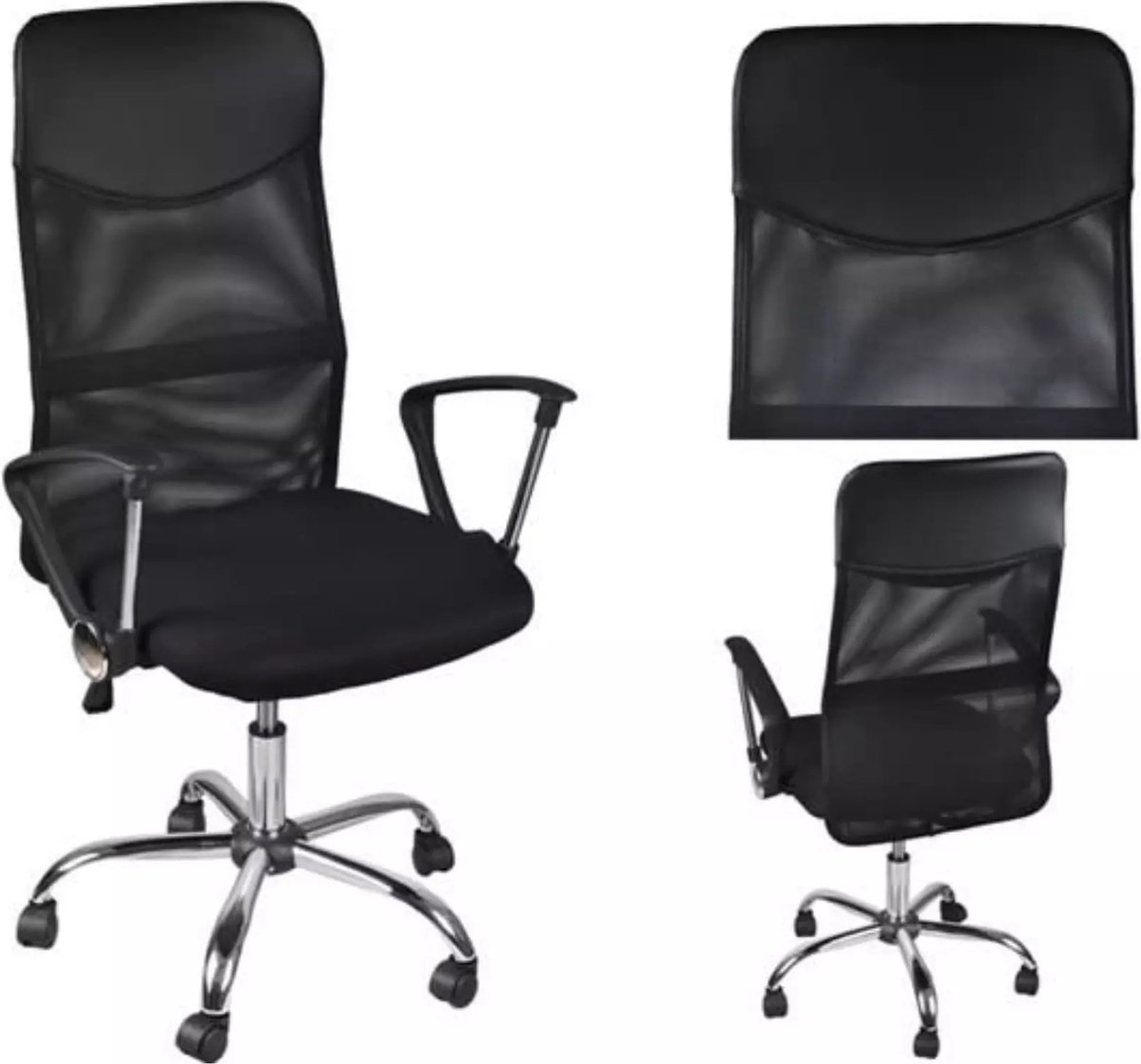 Malatec Washington bureaustoel - ergonomisch - verrijdbaar - zwart