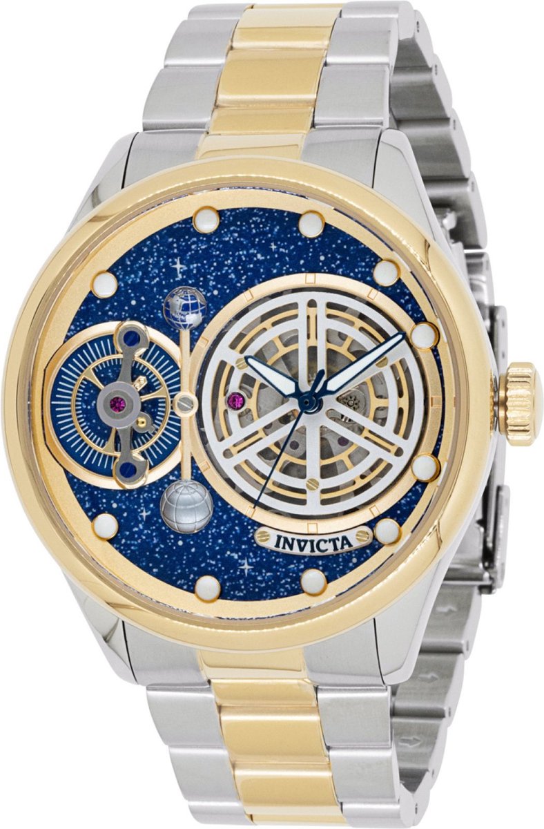 Invicta Vintage 44898 Heren Horloge - Waterdicht - Analoog - Automatisch Uurwerk - Roestvrij Staal met blauwe Wijzerplaat -47