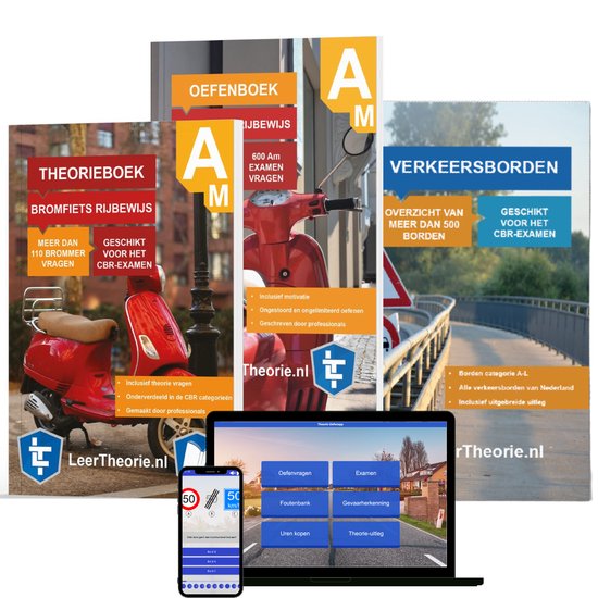 Scooter Theorieboek Rijbewijs AM 2024 2025 inclusief 1 uur online