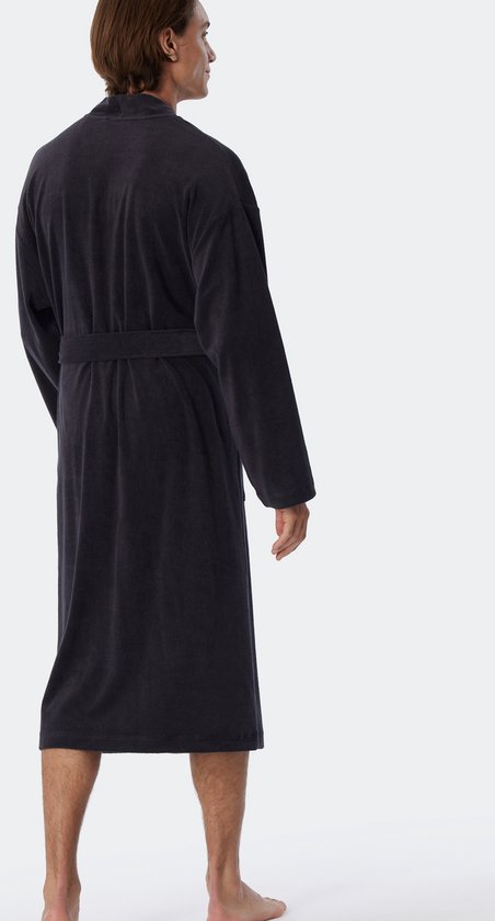Schiesser Herren Bademantel mit Schalkragen Frottee 125 cm Länge - Bio Baumwolle