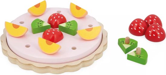 Janod - Mijn Eerste Fruittaart - Houten Speelset Met Taartbodem en Fruit - 15-Delig - Geschikt Vanaf 2 Jaar van Janod — afbeelding 5