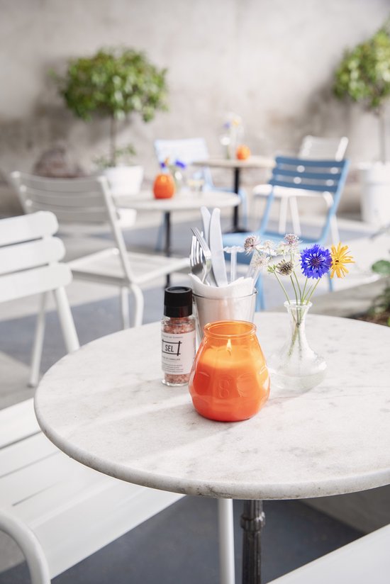 Bolsius - Twilight - Kaars in glas - Patio - Oranje - Tray 6 - 70 branduren
