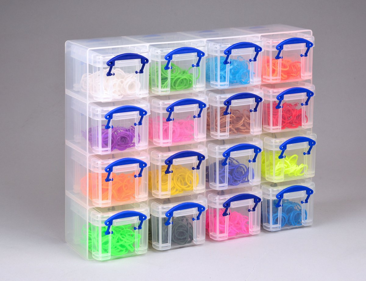 Really Useful Box muurkubus met 16 x 014 liter transparant