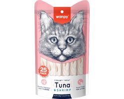 Wanpy Likbare Snacks Tonijn & Garnaal - Kattensnacks - 25 Stuks - Kattensnoepjes