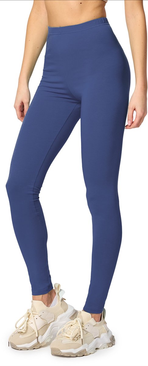 Merry Style MS-MS10-198-LE Dames Leggings - Sport - Vrijetijdsbroek - Lang - Katoen - Sporbroek - Yogabroek - Kobalt - S