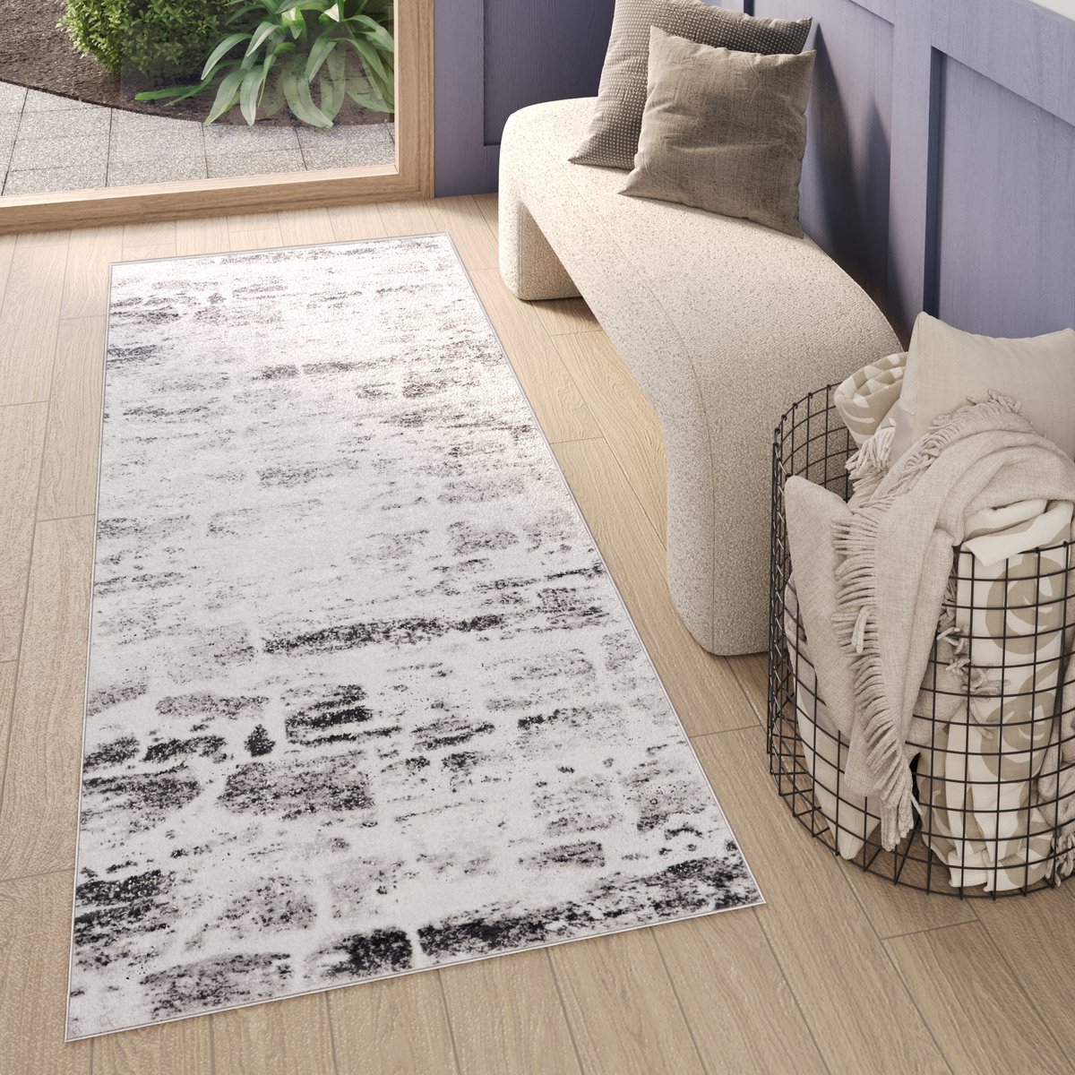 Tapiso Sky Vloerkleed Loper Grijs Lichtgrijs Modern Woonkamer Tapijt Maat - 70x200 Grijs 3