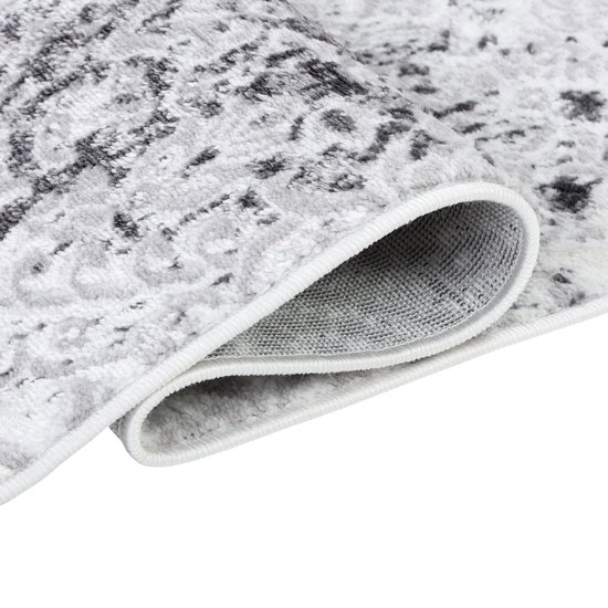 Tapiso Sky Rug Runner Grijs Foncé Vintage Tapis de Salon Taille - 80x200