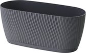 Form-Plastic - Bloempot / plantenbak / Langwerpige bloempot met schoteldoos - Antraciet - 27cm / 2,65L