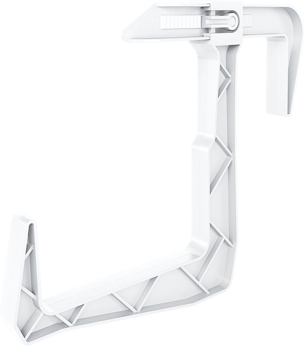 Form Plastic Balkon plantenbak ophang beugels - 1x - voor aan een railing - kunststof - ivoor wit - balustradehook