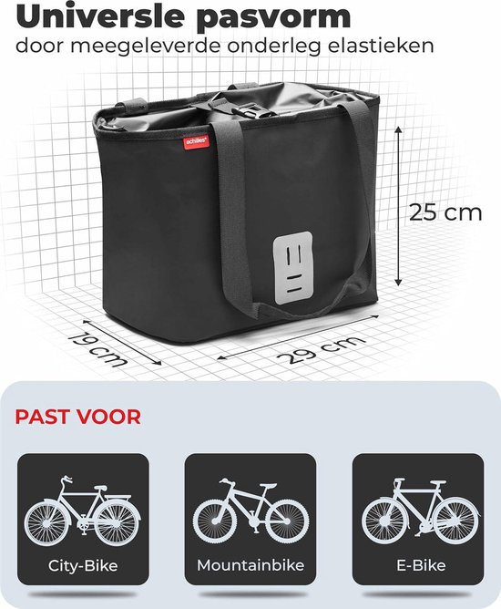 Fietsmand - Fietsstuurtas-houder Fietstas-boodschappentas voor fiets waterdicht van FastRider — afbeelding 2