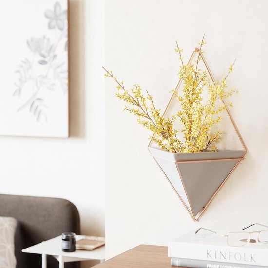 2 vaasjes in een houten tray met fleurige droogbloemen - cadeau - decoratie