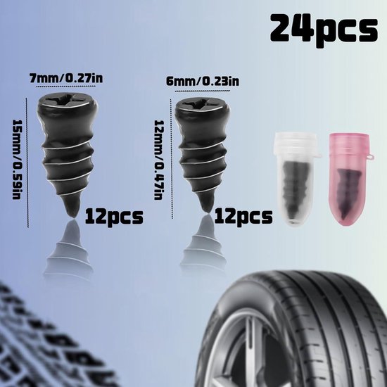 20-delige autovelgenreparatieset - Vacuüm Bandenreparatiekit met Schroevendraaier