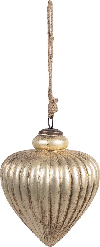 Clayre & Eef Boule de Noël Ø 12x16 cm Couleur or Verre