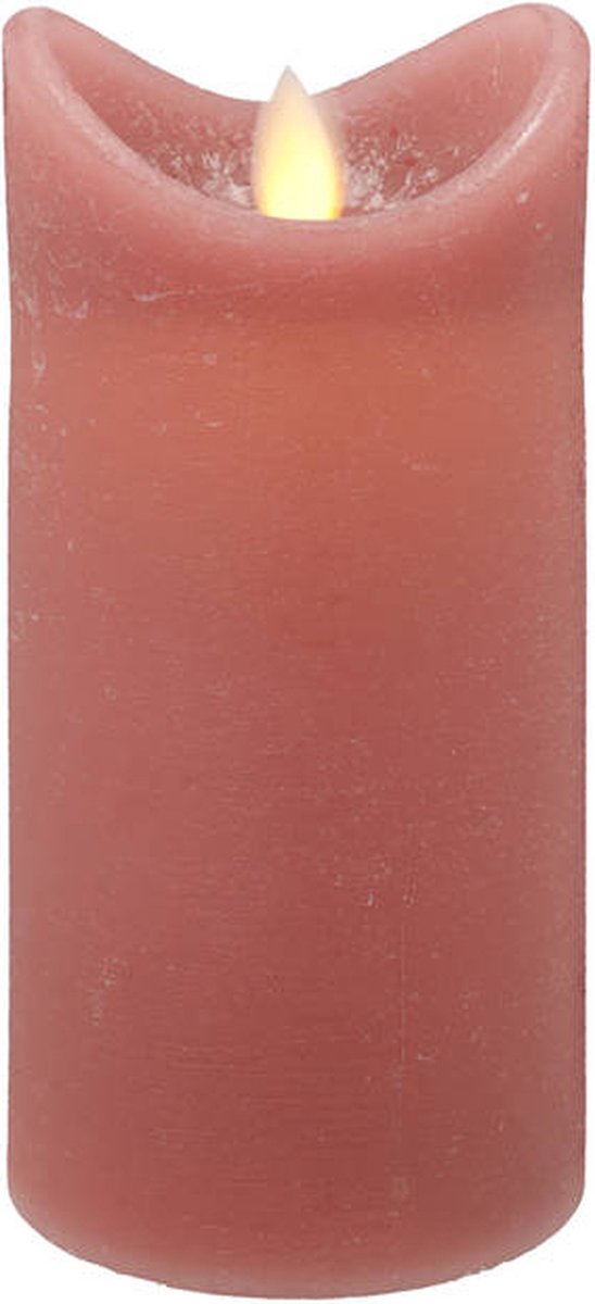 Blokker Rustiek LED kaars 7,5x15 roze