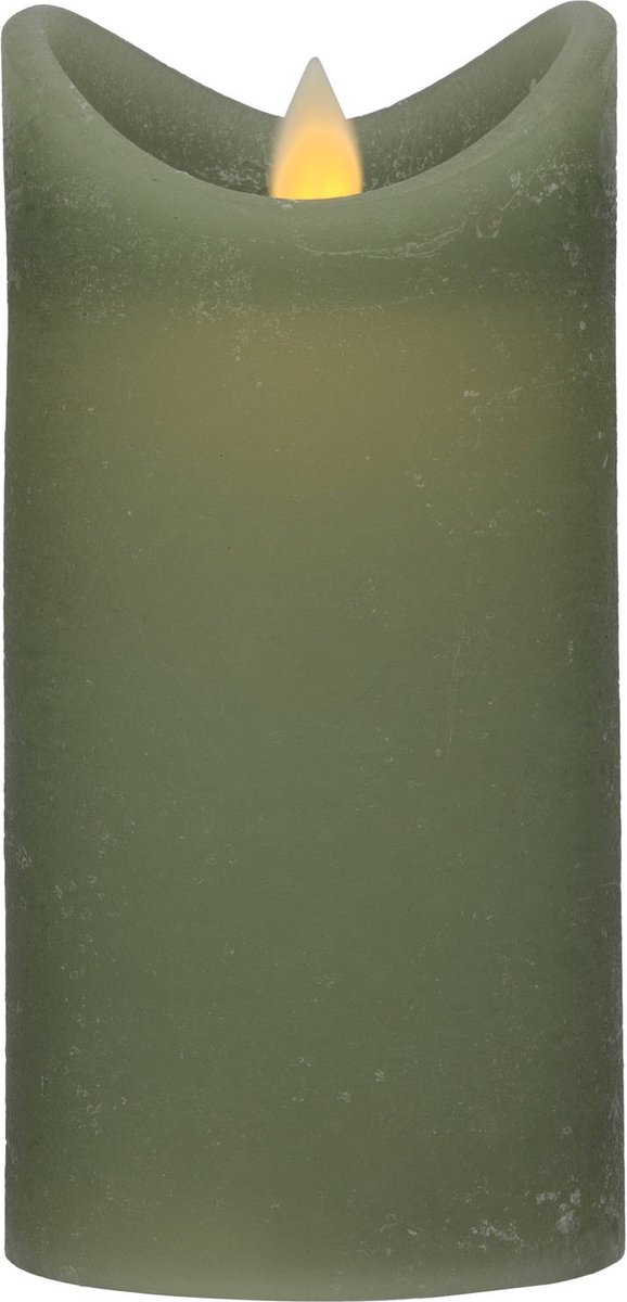 Blokker Rustiek LED kaars 7,5x15 groen