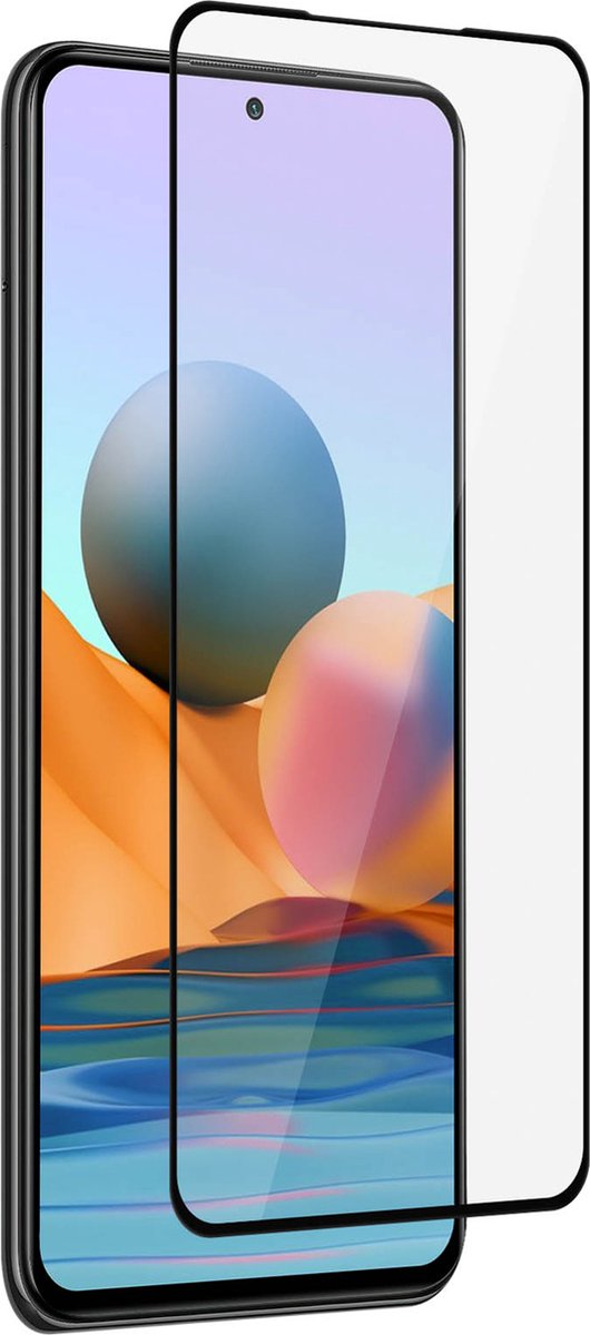 Geschikt voor Xiaomi Redmi Note 10/10s gehard glas 9H afgeschuinde rand zwart