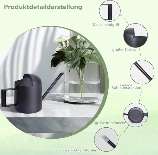 HOMURY Roestvrijstalen Gieter 300 Ml – Mini Gieter Met Lange Hals, Ideaal Voor Kamerplanten, Hangplanten En Potplanten (brons)