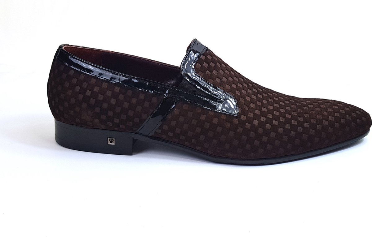 Zerba - Heren Instappers - Maat 42 - Bruin - Nubuck leer- Gvello