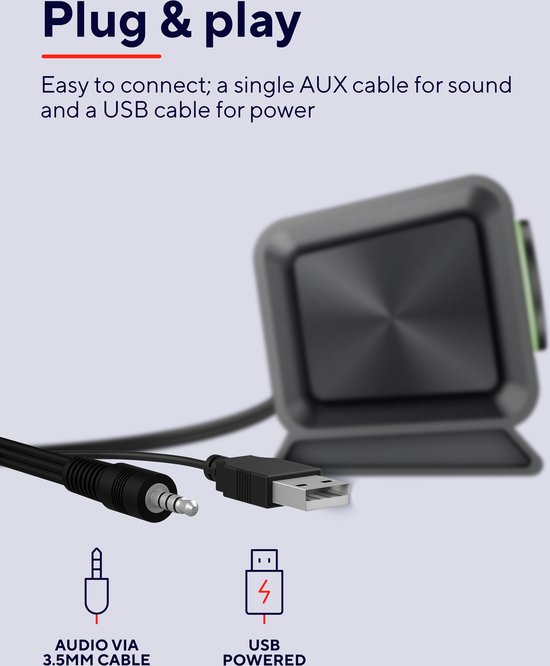 Trust Asto - PC Soundbar - PC-speaker voor onder je monitor - 3.5mm aansluiting & USB voor voeding