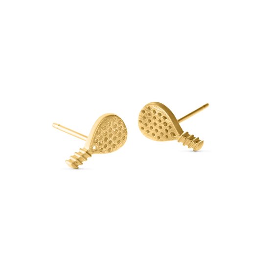 Lauren Sterk Amsterdam – oorbellen mini padel racket – goud verguld – extra coating