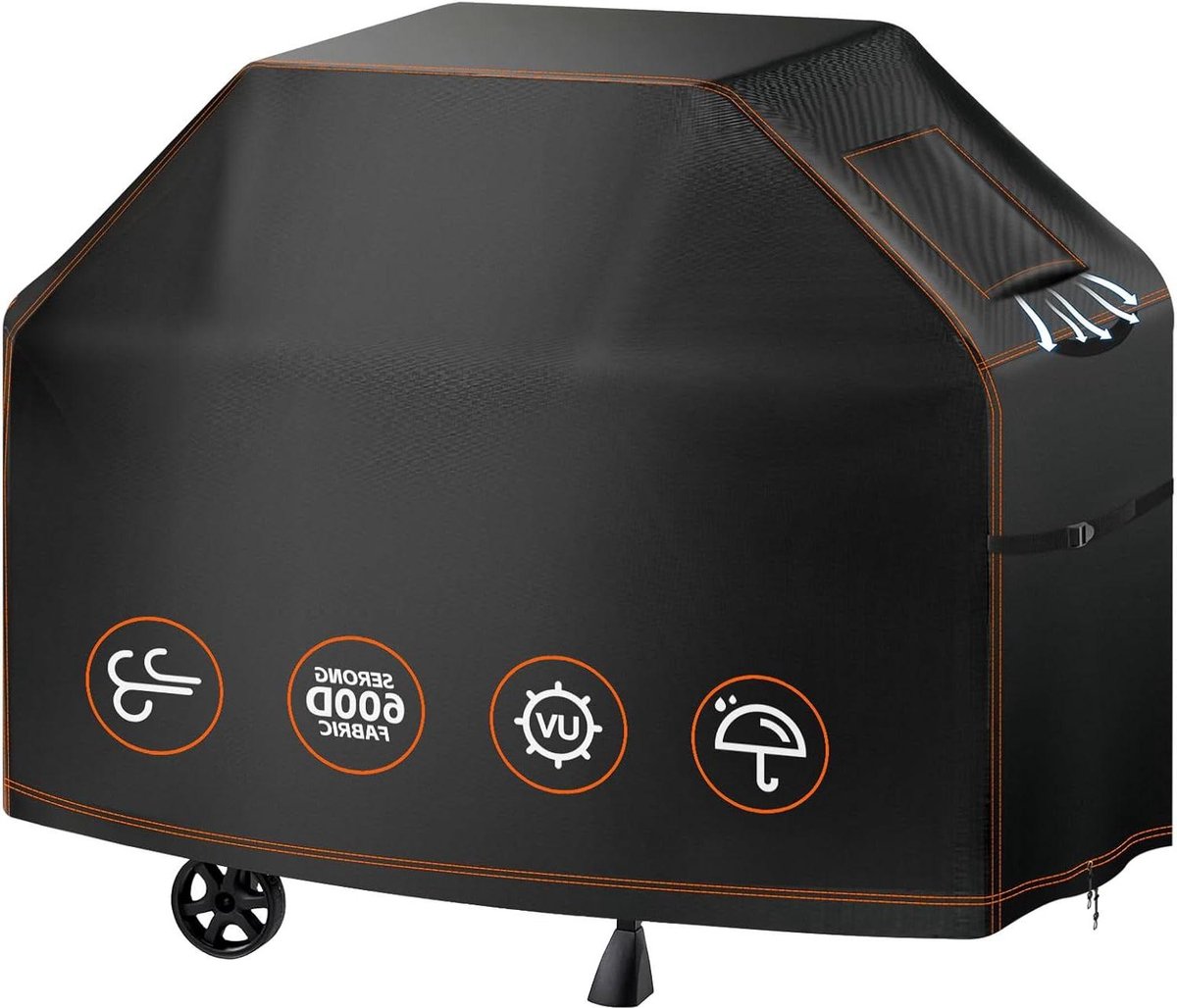 Weerbestendige barbecuehoes Robuust 600D Oxford-stof Grillbeschermhoes met ventilatievenster Waterdicht 115 x 61 x 110 cm Bescherming tegen regen stof zon en vorst