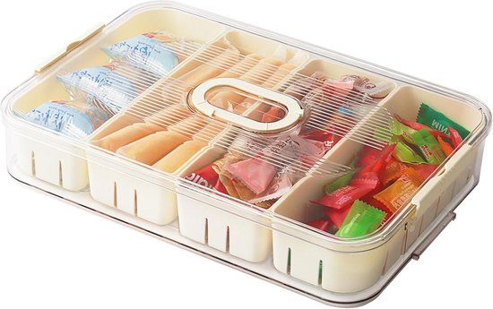 VICDUEKG Snackbox met 3 vakken, snackbord van roestvrij staal, lunchtrommel voor kinderen, Bento Boxen, snackschaal met deksel, onderverdeelde