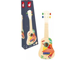 Janod Gioia - Ukelele - Met 4 Nylon Snaren En Set Reservesnaren - Kleine Houten Gitaar - Geschikt Vanaf 3 Jaar