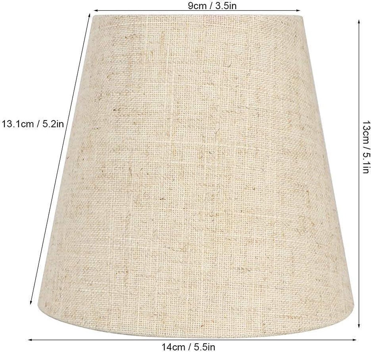 Set van 6 lampenkappen voor E14-lampen, 12 x 11 x 8,5 cm, van stof, modern voor kristallen kroonluchter, kaars en wandlamp