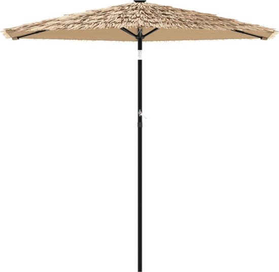 vidaXL Parasol met LED's en stalen paal 2x3 m zandkleurig