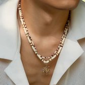 Helin life Collier classique homme - Ensemble Colliers - Chaîne de maillons - Cadeau pour Homme - Bohême - Perles en bois - 45 + 7cm - Cadeaux Homme