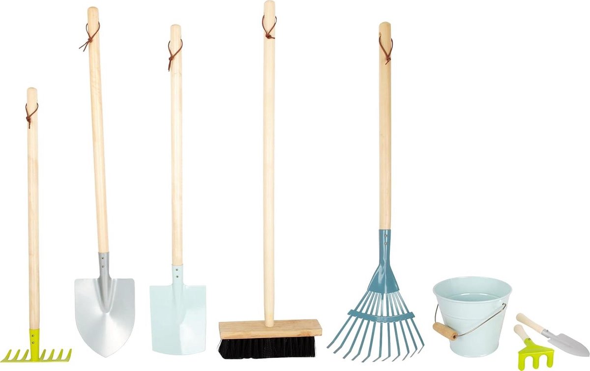 Kinder tuinset - Grote tuingereedschap set met hark en schepje kinder tuinset