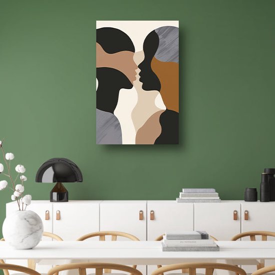 Tableau Art Nouveau - Tableau minimaliste - Tableau sur toile Salon - Tableaux ruraux - Toile avec cadre - Toile décoration chambre avec cadre 40x60 cm