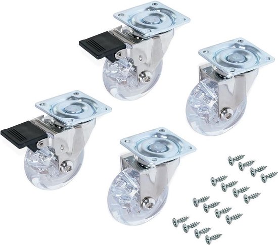 4er Set Universal Möbelrolle Gummirolle Rolle für harte Böde