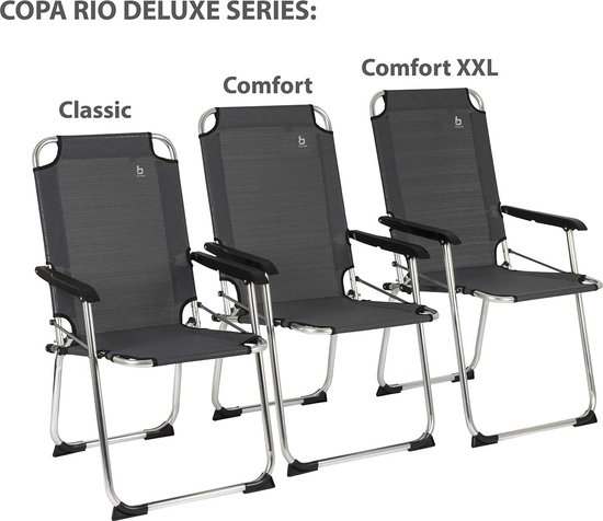 Bo-Camp - Stoel - Copa Rio - XL - Deluxe - Grijs van Bo-Camp — afbeelding 2