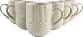 OTIX Koffiekopjes - Met Oor - Set van 6 - Koffietassen - Cappuccino Kop - Theemok - 300ML - Aardewerk - TEAK