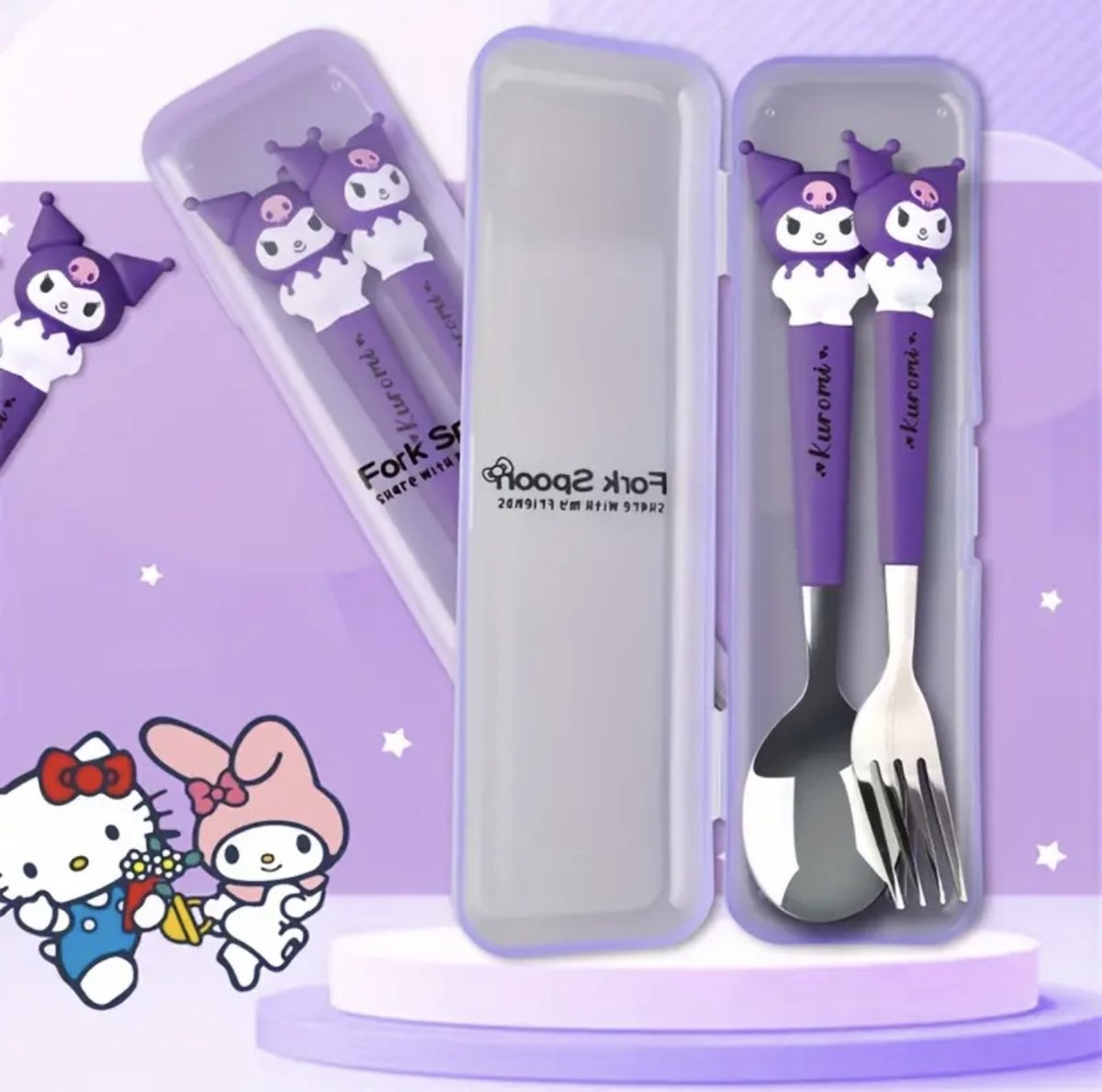 Goedkoopste Sanrio - Kuromi bestekset - lepel en vork - My Melody - Hello Kitty - Cinnamoroll - PomPomPurin - Pochacco - kawaii