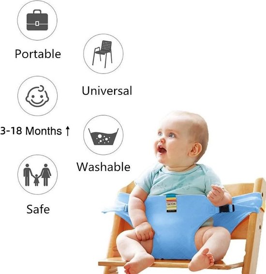 Allernieuwste.nl® Draagbare Babystoelgordel Khaki - Veilig, Opvouwbaar en Comfortabel voor Onderweg van Allernieuwste.nl® — afbeelding 3