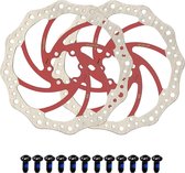Fietsschijfremrotor 203mm 2 stuks - schijfrem Fietsrotor met 12 bouten - Racefietsen Mountainbikes BMX MTB (203MM Rot R6)
