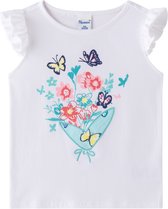Newness Kids – haut avec papillons pour fille – blanc – taille 128