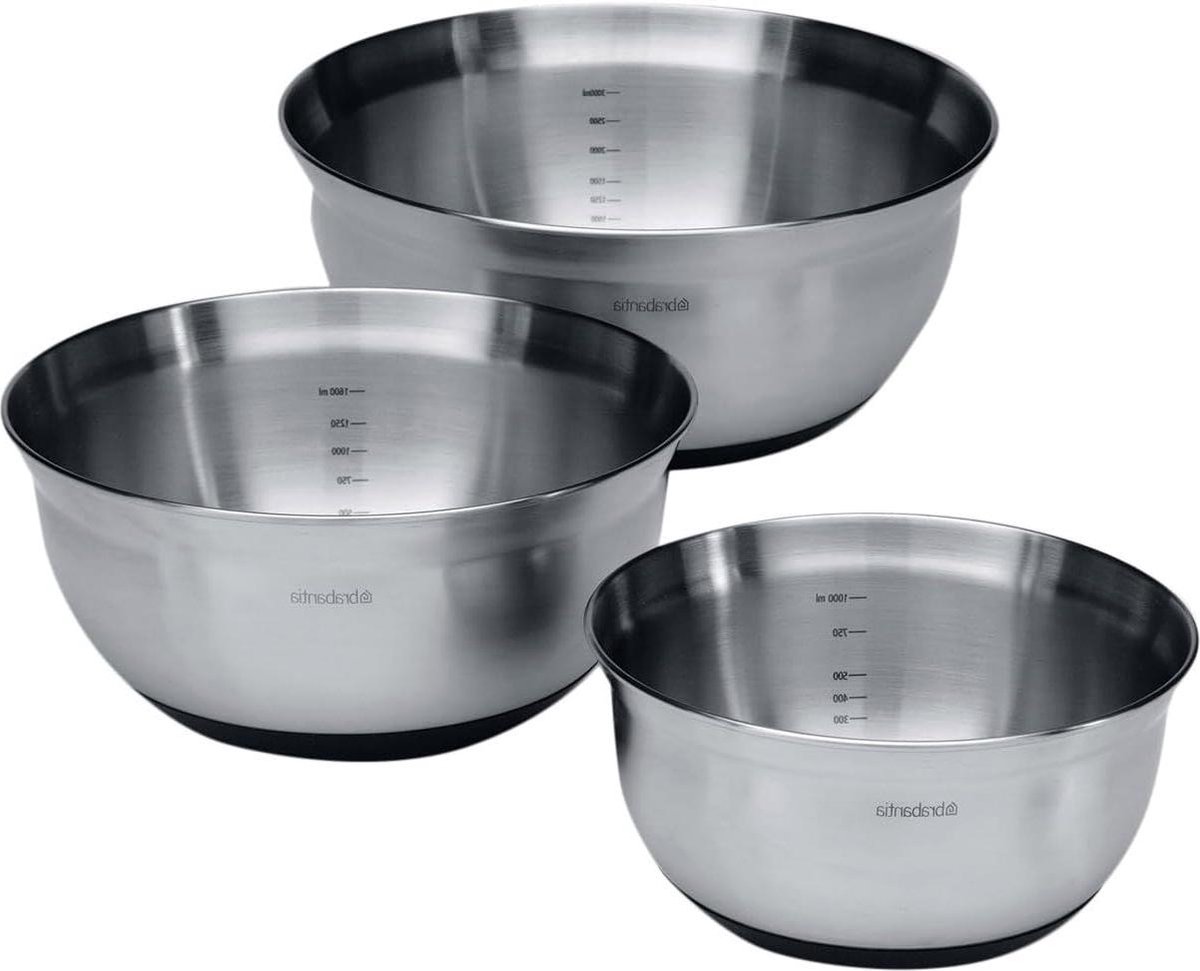 Mengkom met Antislip Bodem Set van 1L 1.6L 3L Matt Steel Black met Deksel