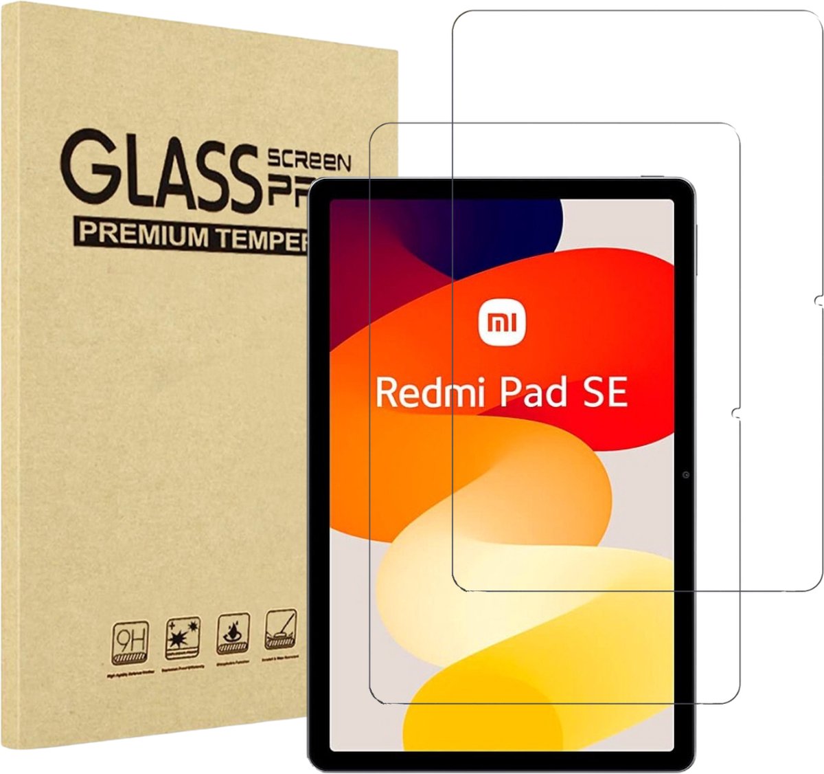 Screenprotector voor Xiaomi Redmi Pad SE - 2 stuks Beschermglas van glas Transparante glazen schermbeschermfolie