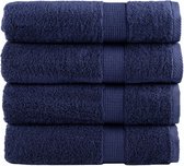 vidaXL - Serviettes de bain - SOLUND - 4 - pcs - 600 - g/m² - 70x140 - cm - bleu marine