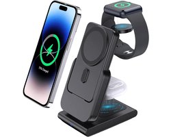 Xcruiser Foldable 10000mAh wireless Magnetic Power Bank 15W 3in1 Wireless Charger for iPhone15 apple watch S1-S9 ultra