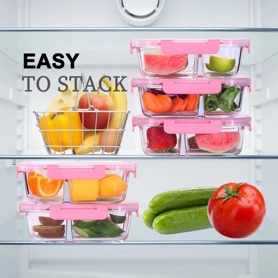 Navaris glazen vershoudbakjes - Set van 3 - Meal Prep bakjes met bamboe deksel - 3x vershouddoos van glas - Bakjes in 3 maten